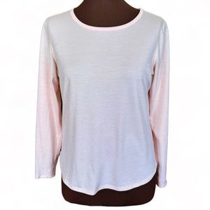 Eddie Bauer Wm's Long Sleeve Top Crossover Keyhole Back FreeDry Fabric P…